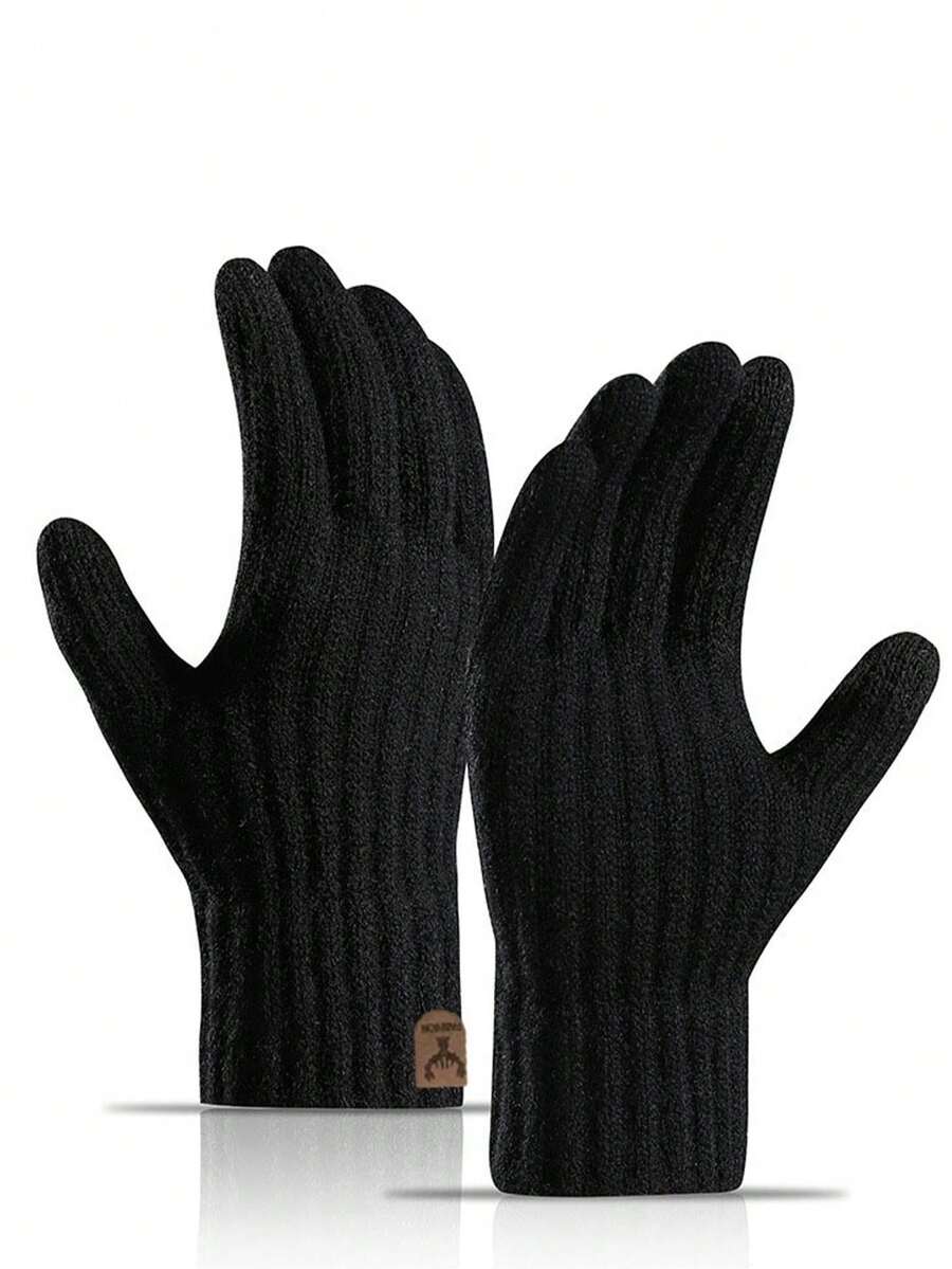 Guantes sin dedos de punto cálidos y unisex, adecuados para hombres y mujeres, cálidos y a prueba de viento para mantener las manos calientes en otoño/invierno