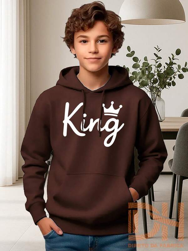 Agasalho Infantil Blusa de Frio Canguru Moletom Premium Com Capuz Flanelado 100% Algodão King DH Direto Da Fabrica