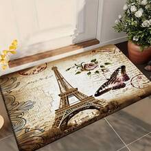 Patriotic Celebration Bathroom Mat, Red, White And Blue Balloons With Gold Stars And Ribbons, Elegant Birthday Messages And Confetti, Festive Style Bathroom Rug, Bedroom Doormat, Flannel Home Decor - White - View 15