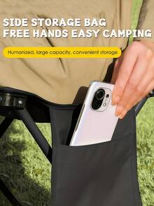 便携式折叠凳，带侧袋，轻便露营凳，休闲凳，户外折叠椅，适用于钓鱼、徒步、园艺、户外散步、背包旅行、海滩露营等，旅行钓鱼露营配件