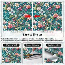 1 Roll Vintage Floral Peel And Stick Wallpaper, Waterproof, Removable, Easy To Install, Durable, Seamless Jointing, Suitable For Home Decor, Bedroom, Living Room, Kitchen Wall DIY, Furniture Renewal, Holiday Gift, 17.32 X 118.11/196.85/393.7 Inches