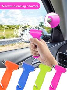 1 件装汽车安全锤、汽车救援锤、紧急逃生锤、实心破窗器 - 彩色 - 查看 7