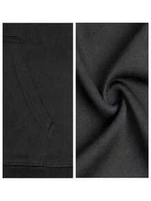 Mens Forehand Topspin Hoodie 100% Cotton, Easy Fit, Comfort Fit, Street Hip-Hop, Art Print - 黑色 - 查看 6