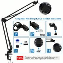 US 1 Pc Microphone Stand Adjustable Mic Suspension Boom Scissor Arm Desk Clamp - 1 Pack - View 4