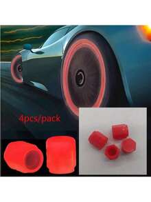 4 Stücke Leuchtkraft Reifenventilkappen - UV/Schwarzlicht aktiviert, robustes ABS mit leuchtender Spitze, passend für Auto, LKW, Motorrad, Fahrrad - Neongrün, Blau, Pink, Gelb, Rot, Lila, Cyan, Magenta - Radkreide/Ventilschaft - ideal für Nachtfahrten und Bedingungen mit wenig Licht - einfache Montage, sicherer Sitz - Mehrfarbig - Übersicht 5