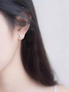 1 Pair Cute Cubic Zirconia Stud Earrings For Women For Wedding Engagement Anniversary Party Jewelry Christmas Day Gift - 1# - View 4