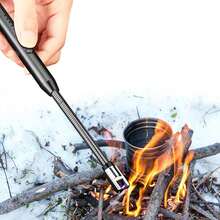 Encendedor Electrónico USB Recargable - Encendedor Arco Electrico Mechero de Flexible Portátil Lighter Antiviento Eléctricos para Encender Velas Gas Barbacoa Cocina Fuegos Artificiales - Negro - Ver 9