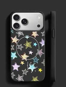 Matte magnetische Handyhülle mit vollflächigem Pentagramm für iPhone 17 Pro Max und 17 Air, weiche, stoßfeste TPU-Schutzhülle - Pink - Übersicht 1