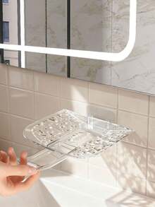 1pc Wall Mounted Soap Dish, Dual Layer Bathroom Soap Holder Tray, Rust-Proof Soap Saver Rack For Home - Multicolor - View 5