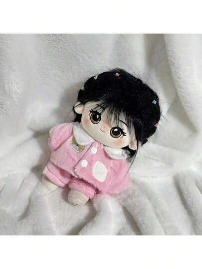 [Clothes Only] Cute 20cm Celebrity Doll Clothes, Unisex Autumn/Winter Fuzzy Pajama Set Applicable