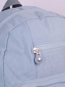 Backpack And Pencil Case Kit For Youth/College, Small, Waterproof Nylon, Plain, C304 - Baby Blue - View 7