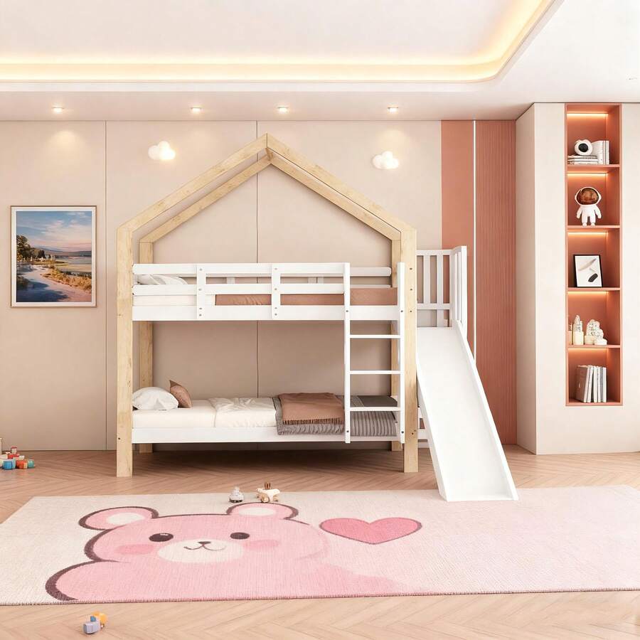 Kids Bed Frames, Headboards & Footboards - White + Solid Wood+MDF + 90cm*200cm - View 1