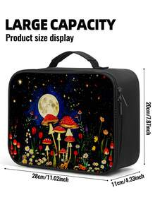 Painted Prints Boys Lunch Box, Starlight Mushroom And Colorful Painted Vintage House Lunch Bag For Boys Girls, Reusable Portable Lunchbox To School Work Office Travel Picnic Hiking Beach - one-size - View 10