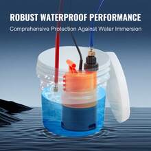 Kit de lavado de calentador de agua sin tanque , incluye bomba eficiente y balde de 3,7 galones y 2 mangueras, llave y adaptador para una instalación rápida, kit de descalcificación de descarga de calentador de agua fácil de comenzar anticorrosión - Naranja - Ver 3