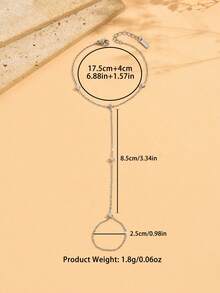 1 chiếc vòng tay xích vàng thanh lịch đính kim cương lấp lánh, thủ công tinh xảo, phụ kiện thời trang dành cho nữ - Vàng - Xem 9