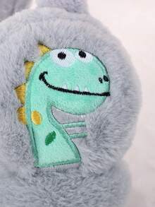 1pc Kids Cartoon Dinosaur Plush Earmuffs, Outdoor Winter Ear Warmers