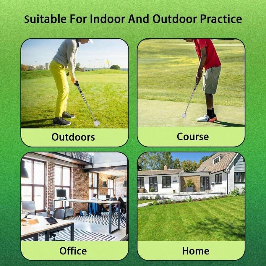 Retractable Swing Training Aid, Grip Trainer &Amp; Golf Swing Trainer For Warm-Up, Right-Handed Club For Indoor Pract...