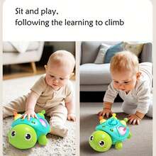 Crawling Turtle Baby Musical Toys, Tummy Time Toys Party Favors For Children With Music & Lights, Dancing Crawling Baby Toy, Baby Sets For Christmas, Thanksgiving, And Halloween Gift. - 薄荷綠 - 查看 6