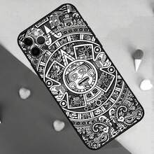 Funda de teléfono con diseño de calendario maya y piedra nativa compatible con iPhone 13, 14, 15, 16 Pro Max Plus, 11, 12 Pro Max, 7, 8, X, XS, XR, 12, 13 Mini, así como con Galaxy S17, S17 Pro y S17 Pro Max - A855 - Ver 11
