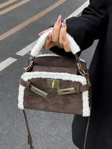 這款時尚高品質女款手提包配有按扣開關、可調節肩帶，可斜背或單肩背，適合女性、女學生，適用於通勤、約會、日常出行及各種場合。它是聖誕節或平安夜的理想禮物，也是聖誕旅行的完美選擇。 - 咖啡 - 查看 5