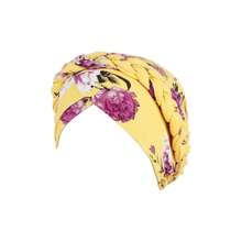 Cancer Chemo Beanies Bandana Headwrap Cap Satin Bonnet Head Scarf Hijab Braid Silky Turban Hats For Women,YellowFloral - 黃色花香 - 查看 2