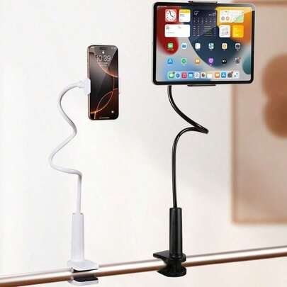 1个可调节铝合金手机/平板电脑支架，可旋转支架，适用于直播、桌面或床头柜