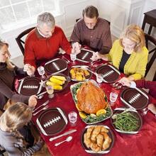 50PCS Football Party Supplies Football Paper Plates Football Party Tableware Dinner Plates Paper Food Trays For Cakes Bread Football Theme Plates Superbowl Gameday Tailgate 9 Inch