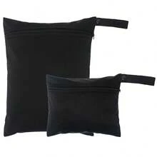 Bolsa impermeável reutilizável para roupas de banho, viagens, praia, piscina, banho, fraldas, roupas de ginástica e ioga sujas, artigos de higiene pessoal e para guardar itens na creche. Possui um bolso com zíper (tamanhos P e M).