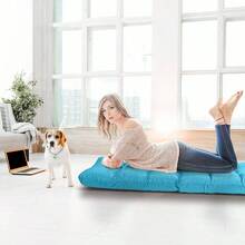 Peacock Blue Folding Gaming Chair, Adjustable 14 - Position Floor Sofa With Back Support, Alloy Steel Frame, Lazy Sofa Lounge Playing, Reading, Meditating, Recliner Adults,