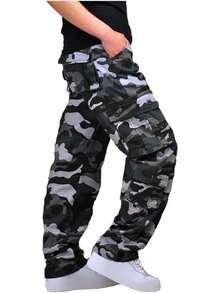 Pantalones de playa tipo cargo para hombre, otoño, verano, lino, hawaiano, tropical, pierna recta, lisa, pantalones de pierna larga, para hombre, 2024 - T-339 Verde lima del ejército - Ver 8