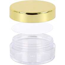 GSYY 10g/10ml 0.35 Fl Oz Round Clear Ars With Round Top Lids For Creams Lons Make Up Powders Glitters And More... (Color: Metallic Gold Lid Quantity: 40 Pieces) - Màu be - Xem 6