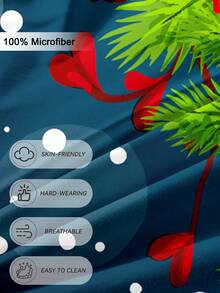 3pcs Christmas Red Plaid Santa Claus & Snowflake Print Bedding Set (1 Duvet Cover And 2 Pillow Shams), Soft & Skin-Friendly, Suitable For All Seasons, Christmas Gift - Multicolor - View 5