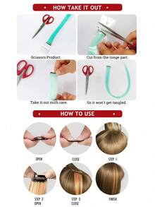 5 PCS Red Colored Clip In Hair Extensions 20 Inch Long Straight Hairpieces Clip In Synthetic, Halloween Cosplay Dress Up Fashion Party Christmas New Year Gift For Women Christmas New Year Carnival Music Festival Use(RED) - 玫瑰紅 - 查看 7