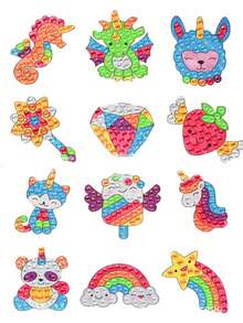 12pcs 5D DIY Diamond Painting Sticker Set, Cartoon Animal Acrylic Mosaic Art Craft Kit, Suitable For Kindergarten Creative Projects, Children Diamond Painting Set