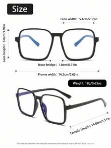 1pc Plastic Geometric Superior Quality All-Match Never Outdated Women Clear Glasses For Daily Life Reading Street-Photography Going Out Outfit Watch TV Holiday Gift Accessories