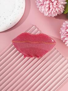 1 Stück rosa retro-chic Lippen, Herz, Mondsichel, Rose Acryl Haarkralle Winter Haaraccessoires Mode Krallenklemmen Elegante Haarspangen Lässige Haarklammer - Verschiedenfarbig - Übersicht 5