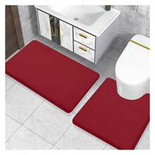 Memory Foam Toilet Rugs U-Shaped 24x20, Extra Soft Absorbent Non-Slip Contour Bathroom Rugs, Machine Washable Bath Mats For Toilet, - 多色75 - 查看 7