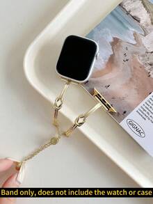 1PC High-End Metal Braided AppleWatch Band, Suitable For AppleWatch Sizes 38/40/41/42/44/45/46/49mm, Compatible With AppleWatch Series Ultra/SE/10/9/8/7/6/5/4/3/2/1 Series, Perfect For Daily Commuting, Adjustable And Featuring A Minimalist Design, Women's Bracelet Style Watch Band(Band Only, Does Not Include The Watch Or Case)