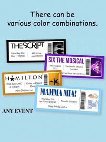 Custom / Personalised Event Ticket - Any Theatre Musical Music Event Concert Comedy Invitation Ticket Gift Theatre Gift Ticket