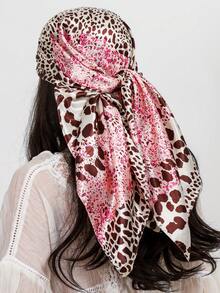 90cm Beach Accessories Printed Women Scarf Imitated Silk Muffler Sunscreen Silk Scarf Shawl Wrap Headscarf Beach Towel Bandana,Hair Band,Head Band Ideal For Dressing Up Your Look Winter Fall - A - View 18