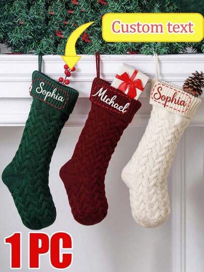 Calcetines navideños bordados personalizados, calcetines familiares tejidos a mano personalizados, calcetines navideños con nombres, calcetines navideños familiares. Regalos familiares, regalos para niños, regalos para mujeres, calcetines navideños