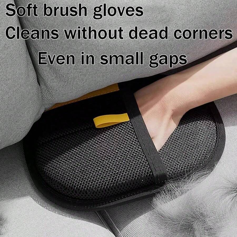 Pet Hair Removal Gloves, Double-Sided Cat Grooming Gloves, Dog And Cat Anti-Static Hair Removal Gloves, Reusable Pet Hair Removal Gloves, Suitable For Furniture, Beds, Carpets, Clothing, Sofas, Pet Cleaning Supplies, Pet Hair Remover - 黑色 - 查看 1