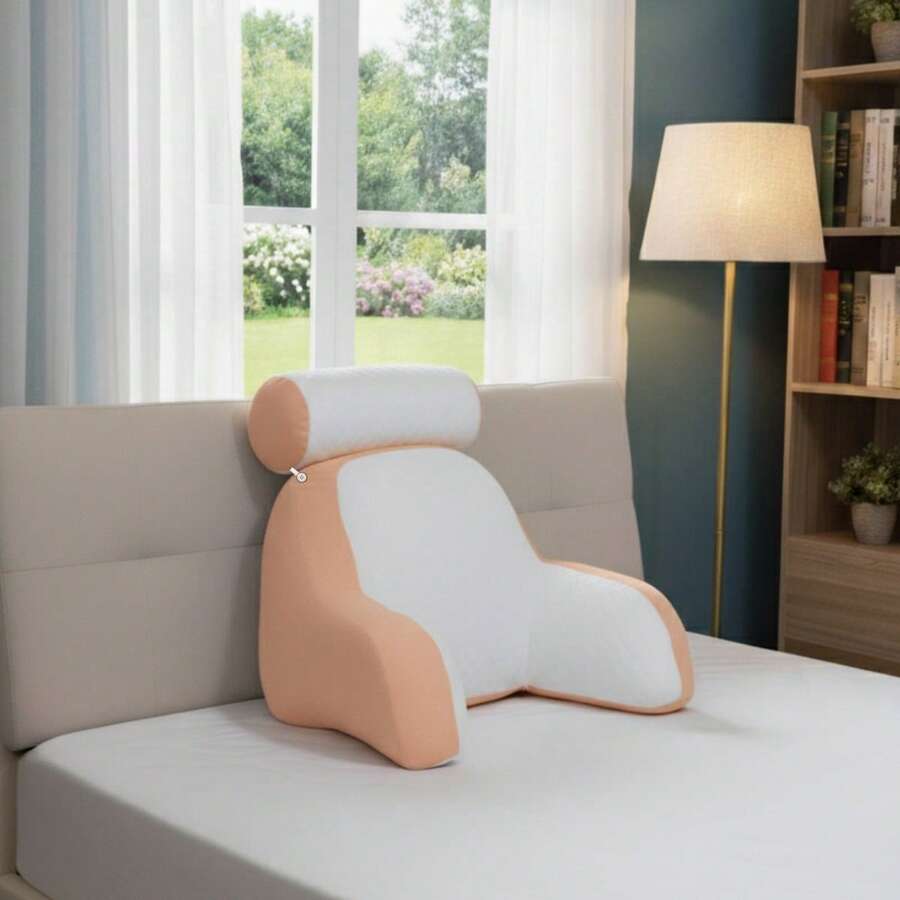 Ergonomic Backrest Pillow For Lumbar Support, Multipurpose, Bedroom, Soft And Comfortable - 榛子 - 查看 1