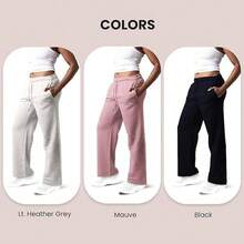 3 Pack Women's Wide Leg Sweatpants Workout And Yoga (Plus Sizes Available) ZQZF - 黑色/中灰/粉紅色 - 查看 4