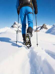 1 Pair Winter Anti-Slip Rubber Shoe Spikes, Unisex Ice Traction 10-Teeth Crampons, For Snow And Ice, Black, Easy To Install, For Outdoor Safety, Winter Traction, Ice Grip Spikes, Simple Installation, Non-Slip Material, High Friction Rubber Cleats, Traction Anti-Slip Spikes, For Walking On Ice, Outdoor Workers, Shoe, Spring Summer Picks, Brides Maid Gifts, Room, Bedroom Decor, Bedroom Decor, Beach, Travel, For Men, For Women, Vacation, Women's Day, Travel Essentials, Wedding Favors, Y2k, Bedroom, Car Accessories Women, Kitchen Decor,Cute Stuff - Multicolor - View 5