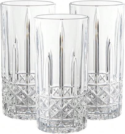 Juego de 6 vasos de cristal de 360 ml, adecuados para agua y bebidas