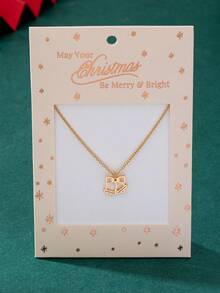 1 Pc Minimalist Christmas Tree Snowflake Pendant Necklace For Women, 2025 Winter Themed Xmas Reindeer Jingle Bells Charm Necklaces, Holiday Festive Jewelry Gift For Her