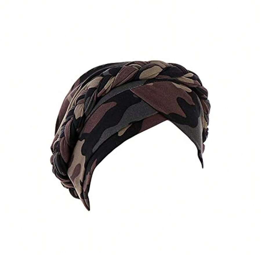 Cancer Chemo Beanies Bandana Headwrap Cap Satin Bonnet Head Scarf Hijab Braid Silky Turban Hats For Women,FArmyssGreenCamouflage - 陸軍綠色迷彩 - 查看 1