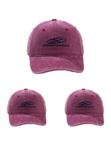 INNNEVV 3 件装破洞牛仔刺绣字母休闲男女款棒球帽，街头风格 - 彩色 - 查看 15