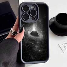 Cubierta de teléfono con diseño de agujero negro estrellado color negro para iPhone 14 Pro Max funda protectora elegante para uso diario y viajes - Burdeos - Ver 1